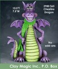 Cheshire Dragon 10  Ceramic Bisque Ready To Paint   Handpoured Clay Magic Mold