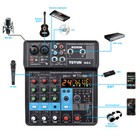 4 2 Channel Mini Audio Mixer Bluetooth Usb Dj Console   Sound Card Studio Mixer