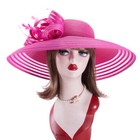 Women Feather Dress Wide Brim Church Kentucky Derby Bridal Oaks Day Sun Hat A581