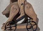 Antique Primitive Toy Folk Art Wooden Hand Carved Man Riding Hog Pig 1900 s