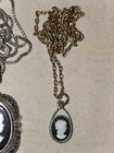 Vintage Cameo Jewelry Lot     Antique Style Brooches   Pendants     Sterling Silver