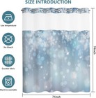 Mehofond No Hook Winter Shower Curtain  Hookless Xmas Snowflake Shower Curtain f