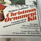 Vtg Designer Collection Christmas Kit Sequin Bead Santa 3 Mini Boots Ornament