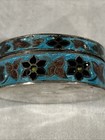 Vintage 925 Pillbox  Snuff Box With Cloisonn   Enameling Stag In Blue Oval