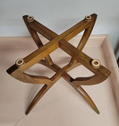 Mid Century 1950s Moroccan Folding Wood brass Spider Leg Table Stand