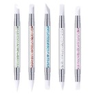 5 Pcs Dual Tipped Silicone Nail Tools Nail Art Sculpture Pen silicone Head 
