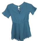 Art Class Romper Girls Small 6 6x Blue  Shorts  Short Sleeve Summer Romper