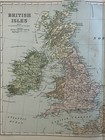 1893 The British Isles Original Antique Map By G w  Bacon