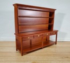 Dollhouse Georgian Welsh Dresser Kitchen Cupboard 1 12 Scale Walnut Finish