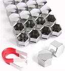 17mm Chrome Wheel Lug Nut Bolt Cover Caps Fit For Mercedes Vw Skoda Audi Bmw
