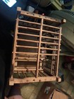 2 Antique Small Coal Miner Canary Bird Cages Wooden With Water And Seed Holder