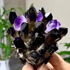 254g New Find Black purple Phantom Quartz Crystal Cluster Mineral Specimen