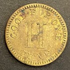  good For One Tune   good For 5   Cigar   juke Box   Brass Trade Token 21mm 4 4g