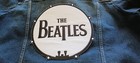 Beatles Black   White Drum 8 5 Inch Iron On Large Back Patch