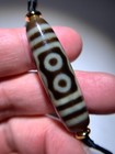 Tibetan Agate Dzi Bead   5 Eyes   Amulet Pendant Necklace 41 6mm X 12 2mm