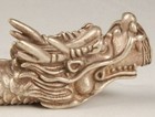 Chinese Tibetan Silver Hand-carved Dragon Smoking Pipe 