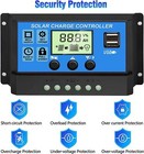 30a Pwm Solar Panel Charge Controller 12 24v Auto Lcd Display Dual Usb Timer Set