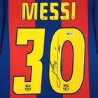 Rookie Barcelona Lionel Messi Signed Autographed Jersey Framed Beckett Bas