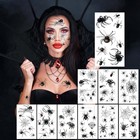 80  Pcs Halloween Spider Web Temporary Tattoos One Size  Black 