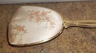 Antique Vintage Hand Held Vanity Paddle Brass Tone Retro Style Mirror 13  Long