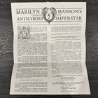 Original Marilyn Manson   s Church Of Antichrist Superstar Mailer flyer With Note