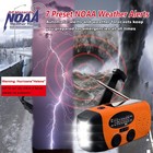 Emergency Hand Crank Radio With 3 Led Flashlight  2000mah Portable Radio Orange