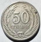 1953 El Salvador 50 Centavos  Vf Silver 