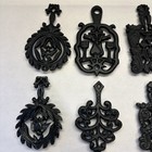 Vintage Cast Iron Small Trivets Set 8 Wilton Dumb Dutch Grape Lego Japan Rustic