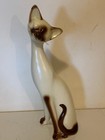 Vintage 12 3 4  Siamese Cat Long Neck Whiskers Kitty Figurine Mcm Retro Cool