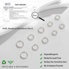 316l Surgical Stainless Steel Small Gold Silver Hoop Earrings For Women Men hypo