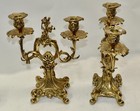 Pair Of French Style Brass  Candle Holders 19 5 Inches Tall