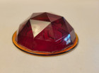 Vintage Faceted Red Glass Reflector Stop Light Cover