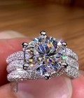Moissanite Fancy Engagement Ring 4 Ct Excellent Round Cut Solid 14k White Gold
