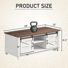 48  Farmhouse Coffee Table W  Sliding Barn Doors Antique White