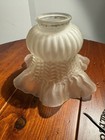Vintage Glass Ceiling Fan Light Globe Shade Frosted Glass Ruffled Edge 
