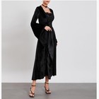 Women Halloween Renaissance Costume Long Sleeve Tie Medieval Vintage Long Dress