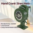 Hand Crank Air Raid Siren 110db Base Mount Manual 5 X 5 5 X 6 Inches  Green