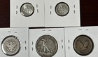 1892 1928 1938 1955 1958 Usa Silver Dime Quarter Half  1 20 Face  5  Coin Lot  
