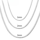 925 Sterling Silver Snake Chain Necklace 1mm 2mm 3mm 40-60cm Men Women Usa