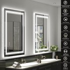 28x32 Led Bathroom Mirror Front   Backlit Dimmable Anti-fog Memory Black Frame