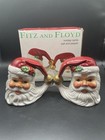 Fitz   Floyd Omnibus Santa Claus Salt   Pepper Shakers Christmas