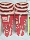 Vintage 1980s Unused Coca Cola 12oz Wax Coated Paper Cups   1970s Coke Coupons 