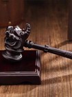 Ebony Wood Auction Hand Hammer Lawyer Judge Gavel Court Handcraft Collection