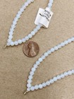 Czech Glass White Opal Beaded 2 Strand 16  Silver Tipped Section E71
