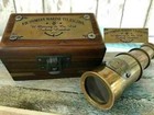Maritime Telescope Nautical Antique Brass Victorian Spyglass Telescope With Box