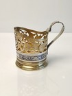Soviet 875 Silver Kubachi Tea Glass Holder Vintage Russian Coaster Niello Nice 