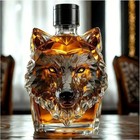 3d Wolf Head Whiskey Decanter Crystal Glass Liquor Bottle Bar Home Decor