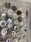 Lot 70 Vtg Mother Of Pearl Buttons Smoke White Lustre Shanks Carved Pairs Dim-m