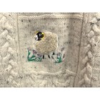 Vintage Kerry Traditions Ireland Wool Cream Aran Sweater Kids Sheep Embroidery