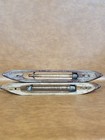 2 Vintage Wooden Loom Weaving Shuttles W metal Tips